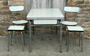Table formica ROC, 1953, chaises et tabourets