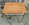 table formica pliante imitation bois, deux chaises, vintage, années 70